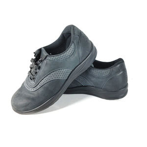 SAS Walk Easy Women Black Suede Active Walking Comfort Shoes Size 8.5 W